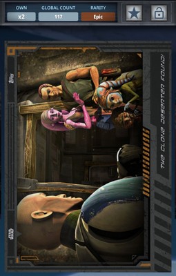 Star Wars Card Trader DIGITAL Clone Wars Box Clone Deserter Found 117cc EPIC