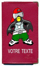 Etui carte grise en rouge papiers de voiture permis rappeur  à personnalise