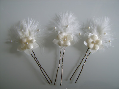Épingle à Cheveux Plume Blanc Ivoire - Pour Mariage, Soirée, Robe De Mariée, Très élégante !