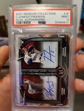 2021 Museum Collection Dual On-Card /15 Chipper Jones Freddie Freeman Auto HOF