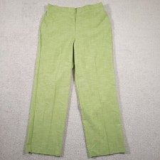Alfred Dunner Dress Pants Pull On Pockets Flat Front Classic Women's 12 Green