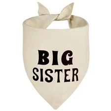 Big Sister Dog Bandana Beige Large 1PCS Adjustable Triangle Scarf Pregnancy A...