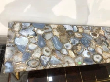 Natural agate Geode Console Countertop, Agate Geode Mid century modern decor