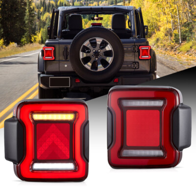 For 2018 2019-2026 Jeep Wrangler VLAND LED Tail Lights w/ Animation & Sequential