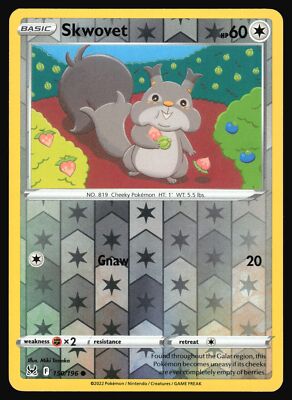 2022 Pokemon Lost Origin 150/196 Skwovet Reverse Holo Common