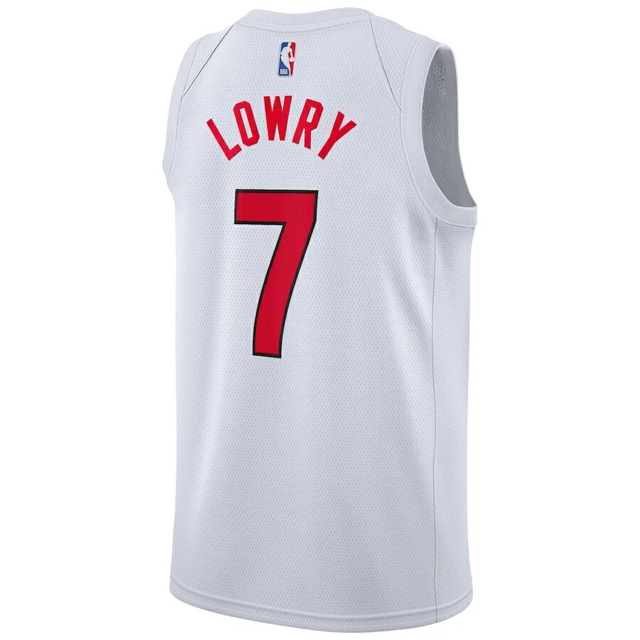 Camiseta Swingman Masculina Toronto Raptors Kyle Lowry Branca Associação 2020/21 Nova - Imagem 3 de 3