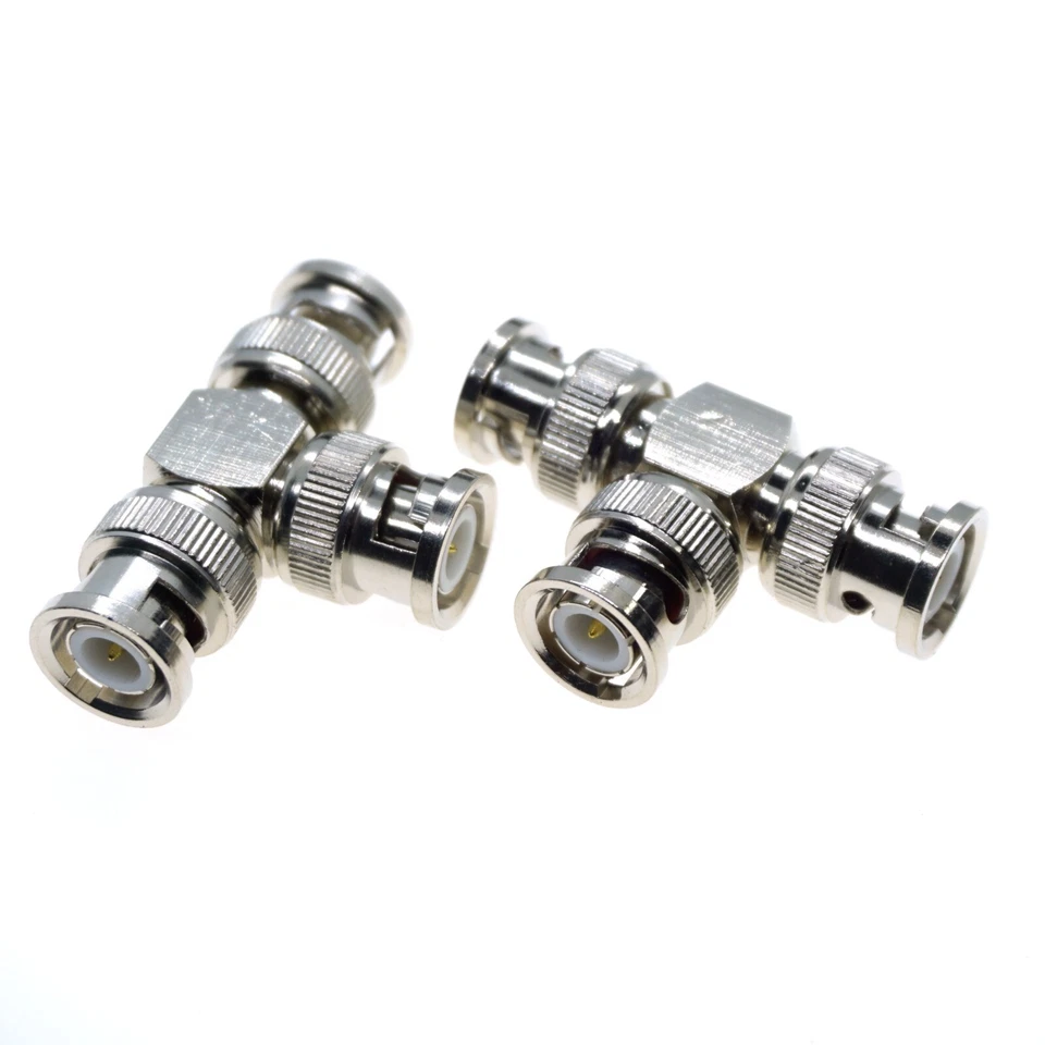 1Pcs Adapter BNC to BNC Male Plug Female Jack T Type Nut Bulkhead Right Angle - Image 2 of 4