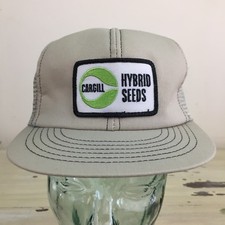 CARGILL - NWOT Vtg Hybrid Seeds Patch Gray Mesh SnapBack Farm Workwear Hat Cap