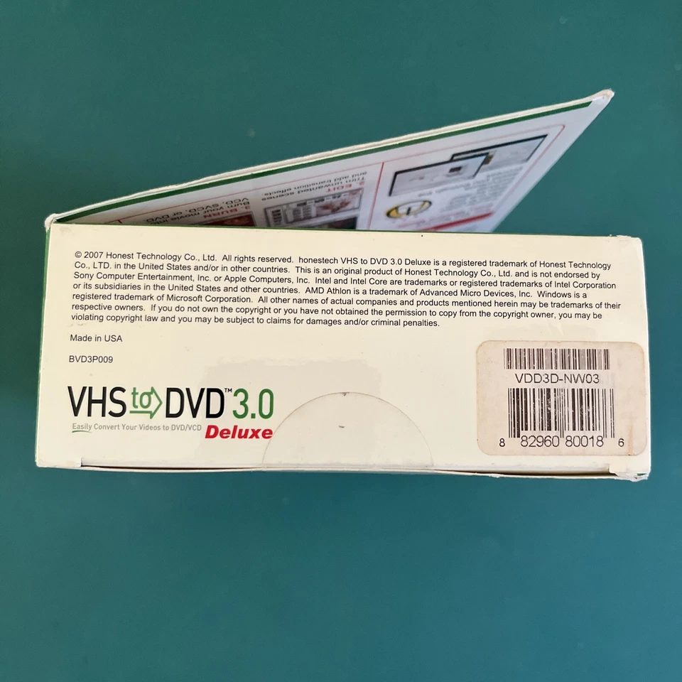 VHS to DVD Converter 3.0 Deluxe Software Package. Honestech. Windows. NEW/SEALED - Image 4 of 4