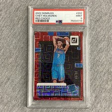 2022 Panini Donruss Rated Rookie Choice Red 48/99 Chet Holmgren #202 PSA 9