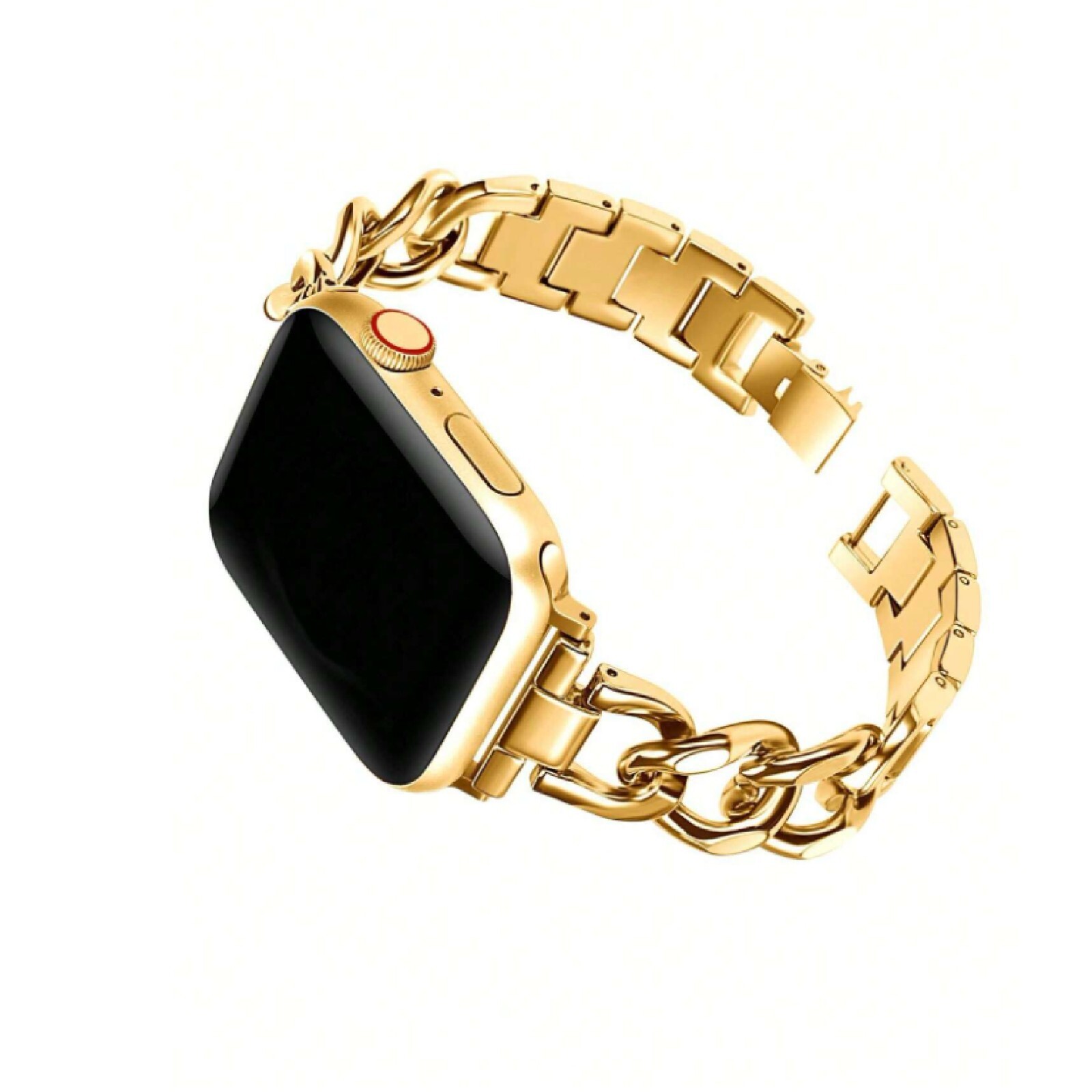 Bracelet chaine or Apple Watch anti-irritation en acier inoxydable pour 38 40 41 mm