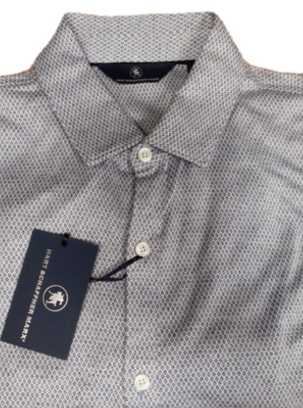 9850 Рубашка-поло Hart Schaffner Marx SS на всех пуговицах из хлопка синего цвета S 5990₽