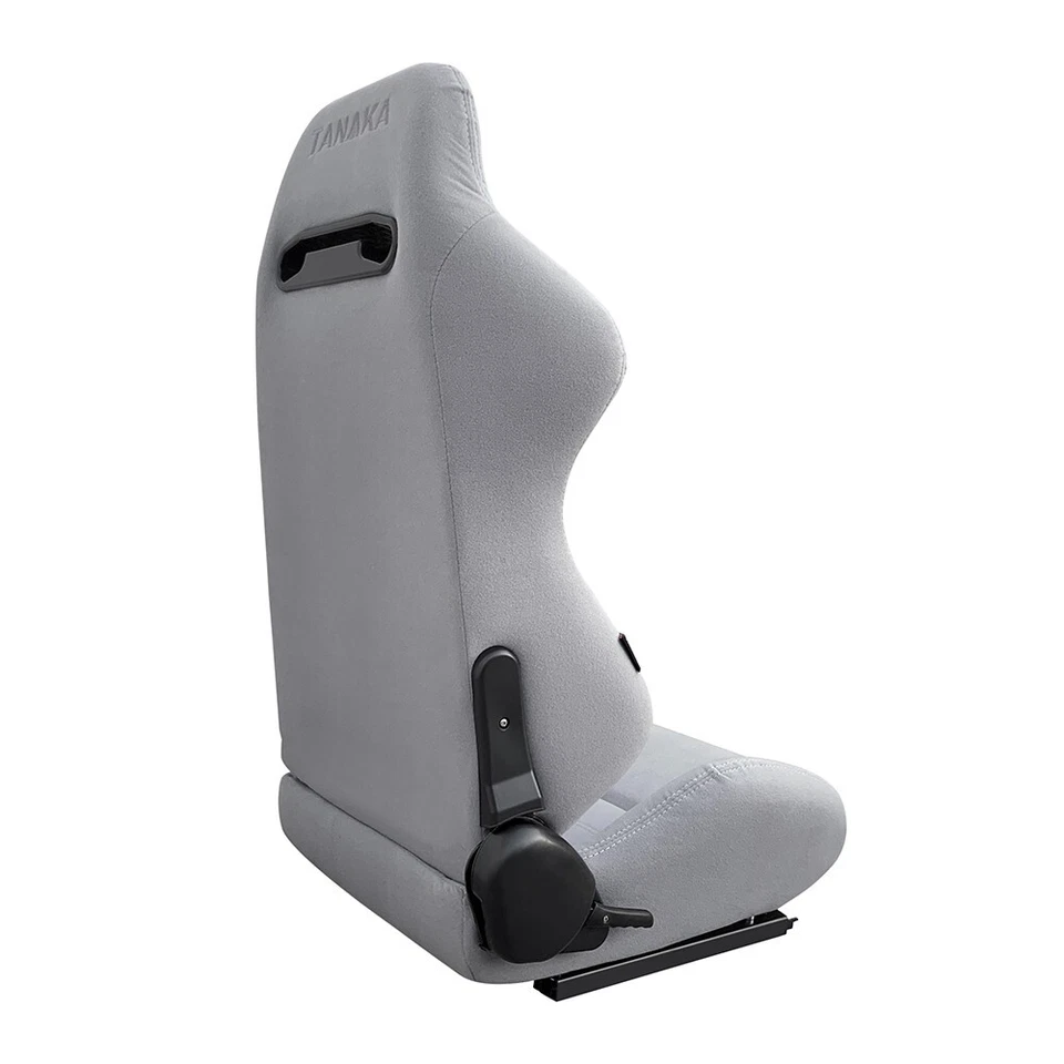 PAIR TANAKA GRAY CLOTH RACING SEATS RECLINABLE W/ SLIDERS FOR FORD ** - Image 4 of 4
