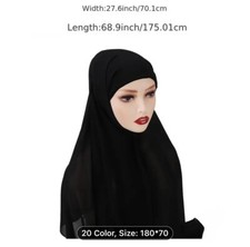 Premium Quality Chiffon Maxi Hijab Scarf Muslim Headcover 180x70