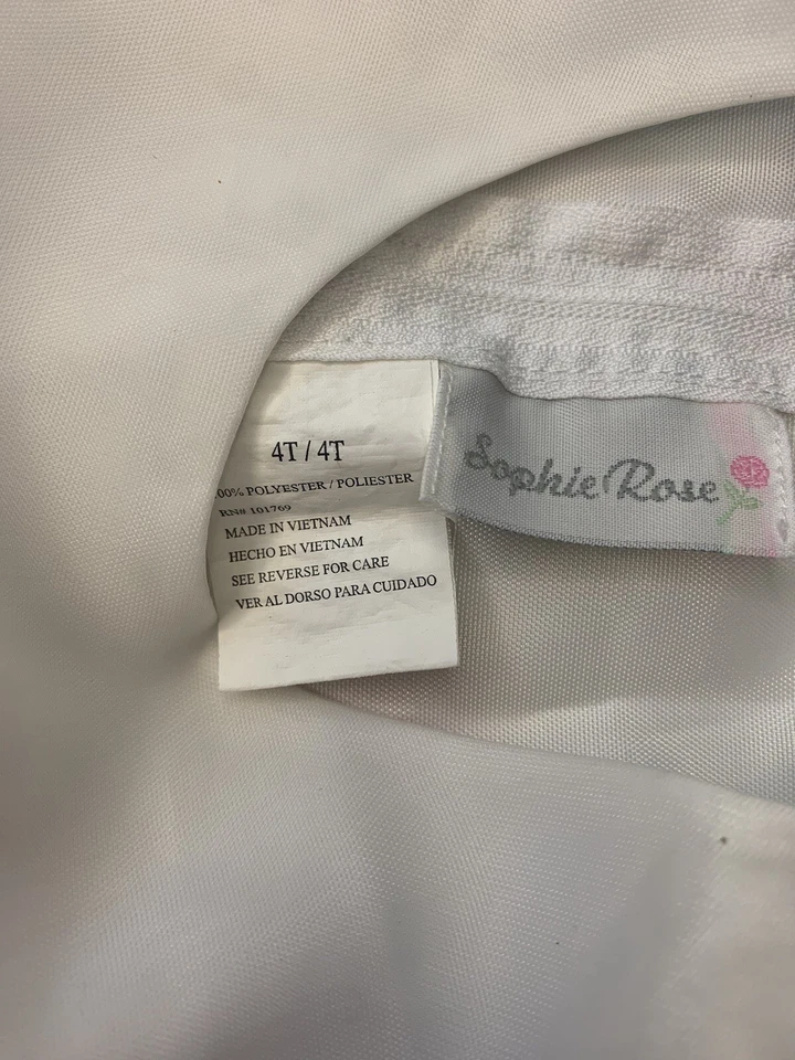 Sophie Rose Dress white pink embedded flowers Size 4T Dress - Image 4 of 4