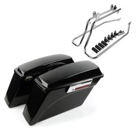 Set Mit Seitenkoffer Und KofferträGer CR FüR Harley Davidson Softail Bad Boy 95-