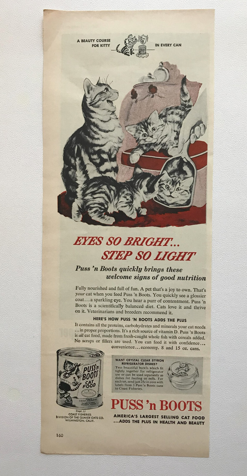 1953 Puss' n Boots Cat Food Puss n Boots Vintage Print Ad eBay