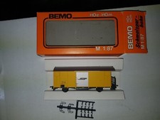 BEMO 2271 SCALA H0m 1/87 CARRO CHIUSO A 2 ASSI RhB RETICA  GIALLO