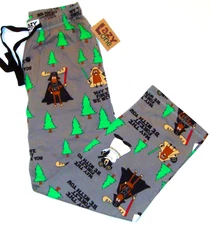 Lazy One Unisex Pajama Pants size S Sleep Pants Knit Cotton "Forest Be With you"