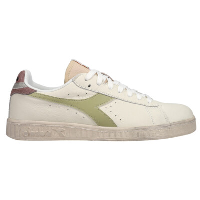 Diadora Game L Low Icona Lace Up  Womens Green, Off White Sneakers Casual Shoes