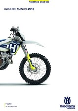 Husqvarna Owners Manual Book Guide 2018 FE 250 EU & 2018 FE 250 AU