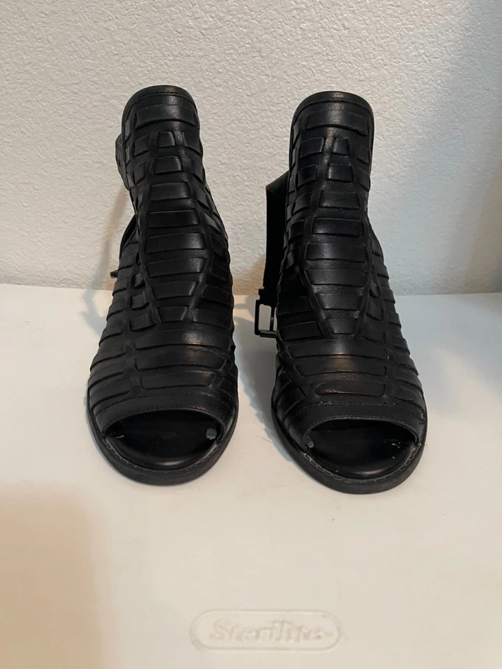 Jessica Simpson Celinna Tejido Peep Toe Slingback Negro Talla 8/38 Usado en Excelente Condición Foto 3 de 4