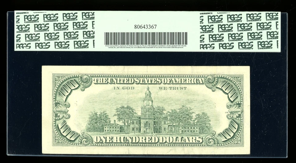 DBR 1990 $100 FRN STAR New York Fr. 2173-B* PCGS 30 PPQ Serial B02836487* - Image 2 of 2