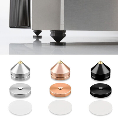 4pcs Aluminum Alloy HIFI Audio Amp Speaker Spike Cone Pad Isolation Base Feet
