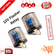 2PCS 12V Flasher Relay,Heavy Duty 2-Pin Turn Signal Relay,Two Prong Round ....