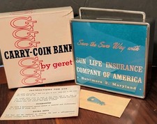 Vintage Carry-Coin Bank by Gerett Sun Life Insurance Co Of America Baltimore MD