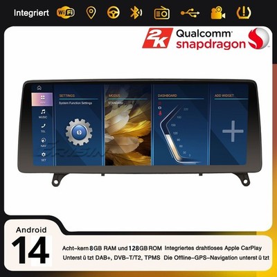 12,3'' Android 14 Autoradio 8+128GB GPS DAB+ CarPlay BMW X5 E70 X6 E71 CIC iDrive
