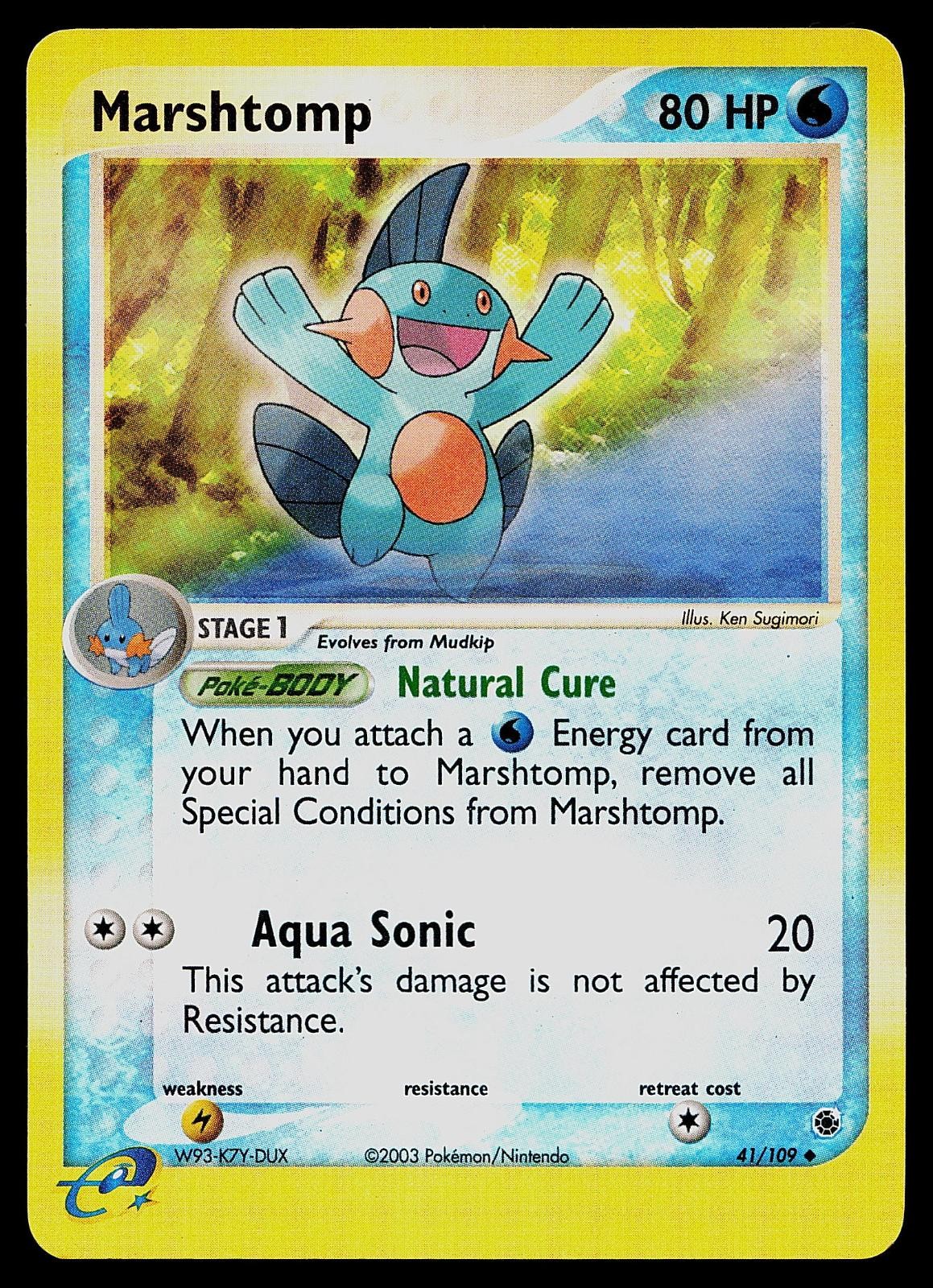Pokemon Card - Marshtomp Ruby & Sapphire 41/109 Reverse Holo Uncommon