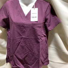 Mandala Scrubs Women Mandarin 1-Pocket Top Size Small Color Bordeaux NWT