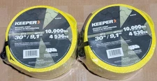 Keeper Lot of 2x 30 ft. x 4 in. x 10,000 lbs. Vehicle Recovery Strap Protected L