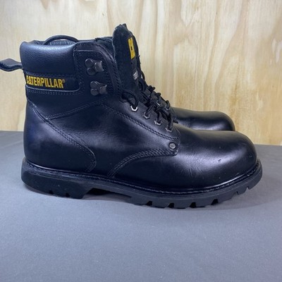 Caterpillar Men's Second Shift Work Boot Steel Toe Black Leather Size 13