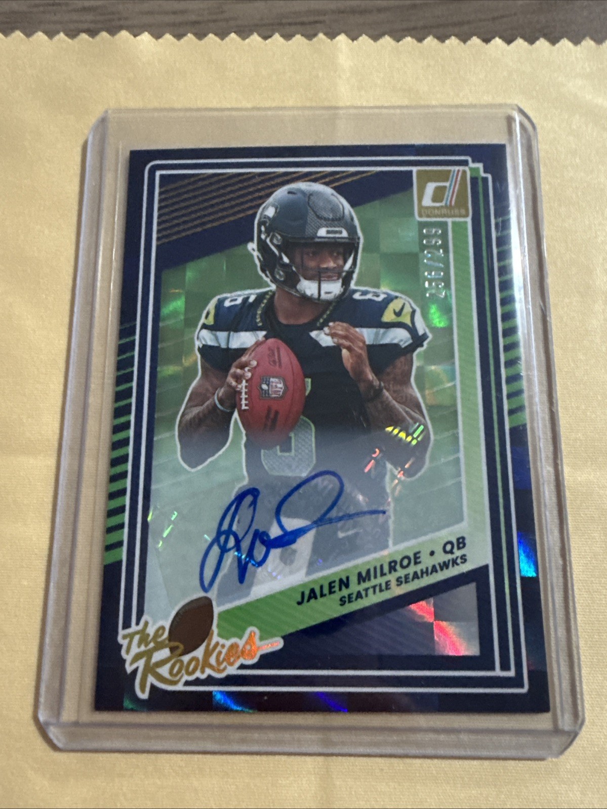 2025 Donruss The Rookies JALEN MILROE #12 AUTO /299 RC Color Match