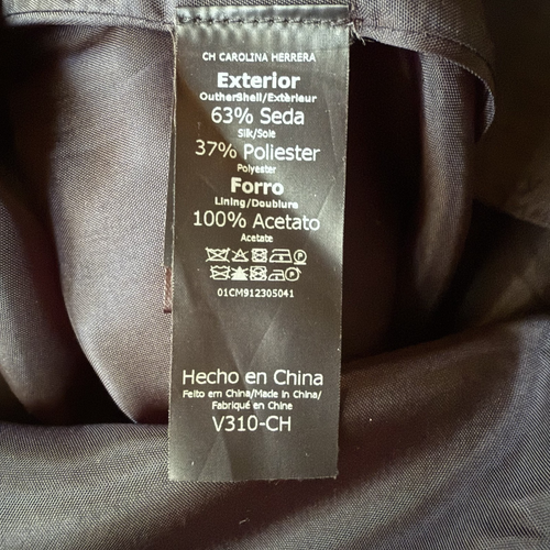 Carolina Herrera Black Collared Eyelet V-Neck Silk Blend Dress Sz 8 - Picture 20 of 24