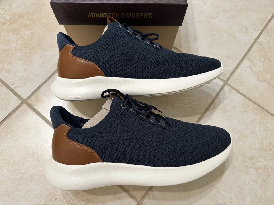 Nuevo con etiquetas Johnston Murphy 10.5M AZUL MARINO TEJIDO AMHURST Tecnología Smart Degree Con cordones Foto 3 de 4