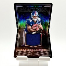 2018 Panini Obsidian Galaxy Gear Relics Saquon Barkley 100/100 Bookend (MEM, RC)