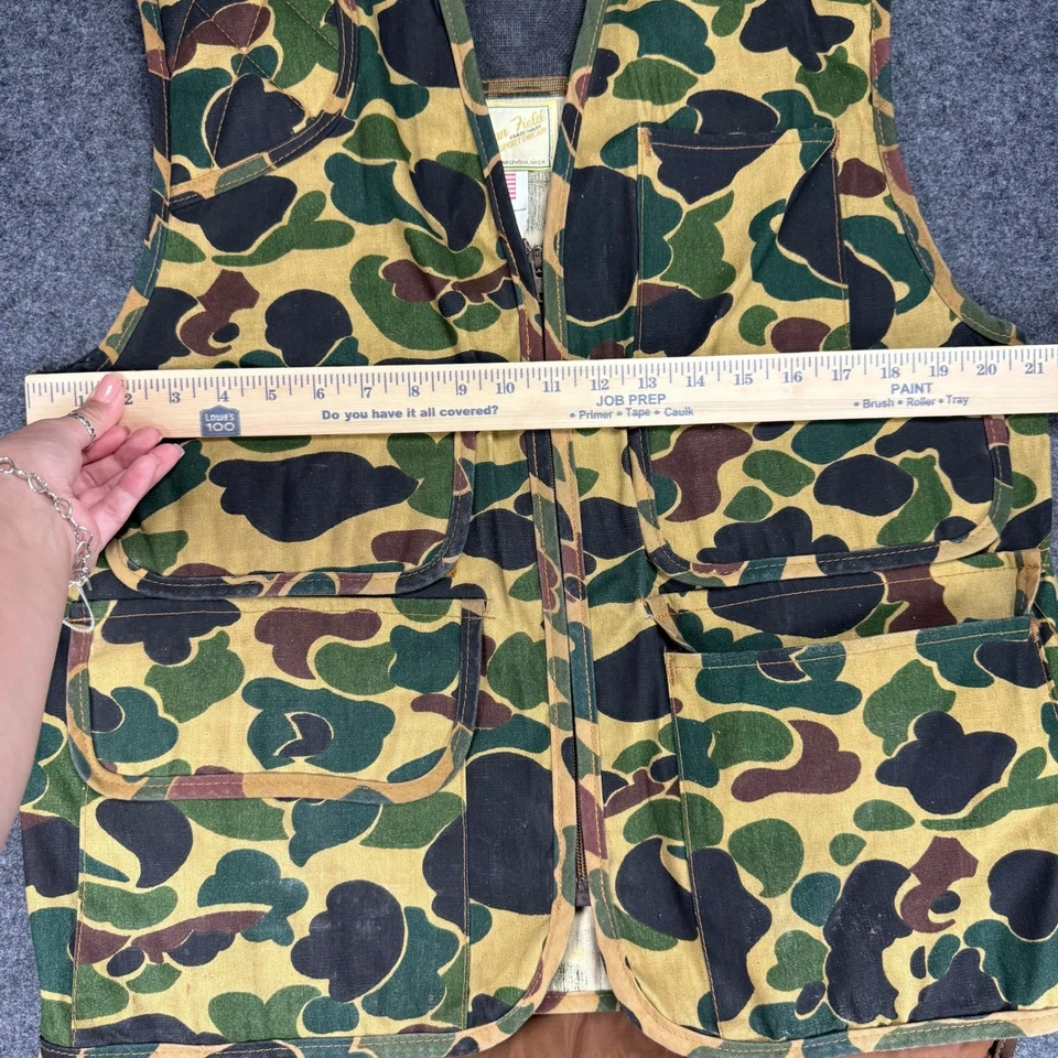 American Field Camo Duck Hunting Vest Mens Medium Pockets Outdoors USA Made - Image 3 of 4