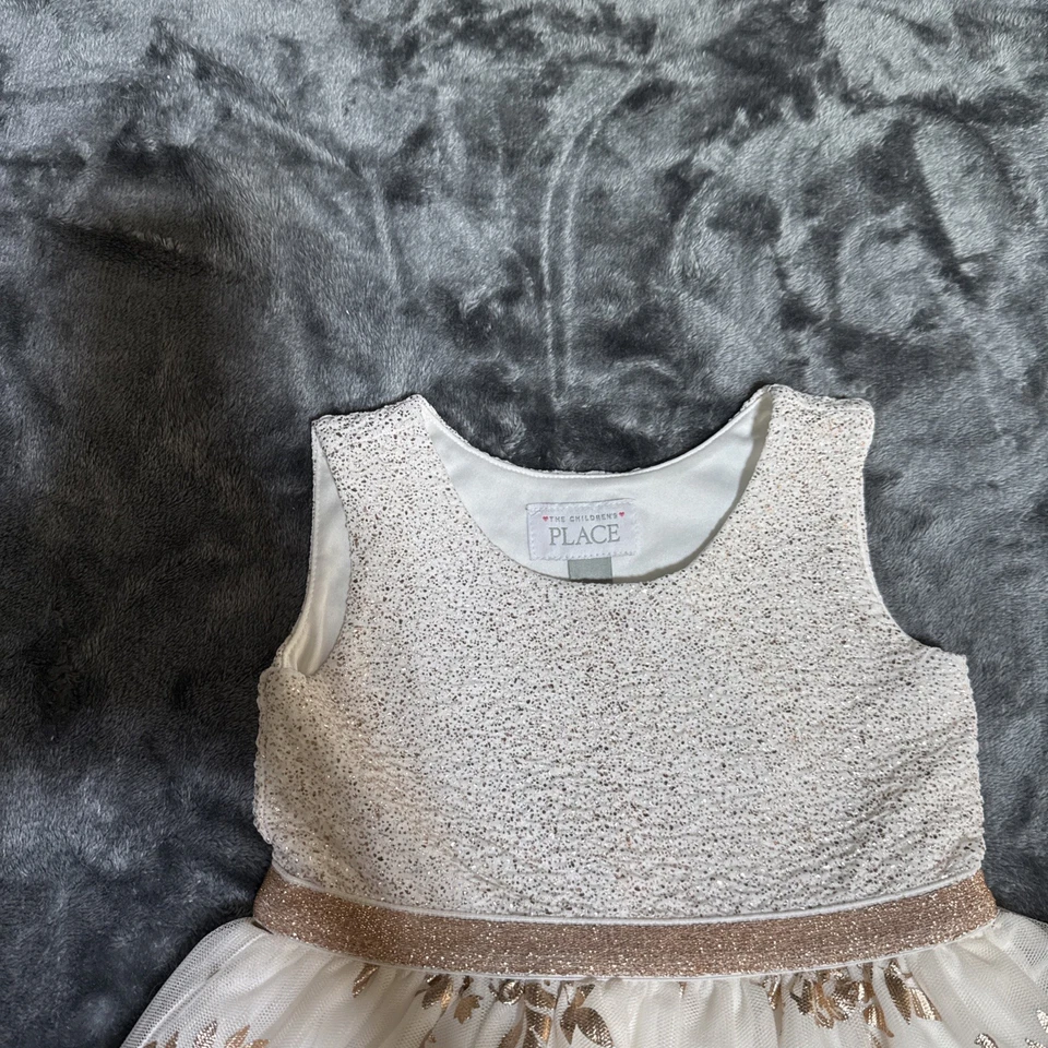 Vestido de tul rosa/dorado The Childrens Place para niñas talla 18-24 M Foto 3 de 4