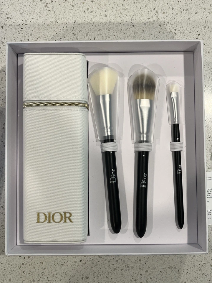 Dior Makeup Brush Set (3) Standing Zippered Storage Case - New In Box - Image 3 of 4