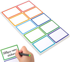 Utron 500Pcs Name Labels, 3.5X2.25 Inch Blank Nametags, Sticky Name Tags