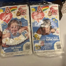 Vintage 1983 Care Bears Swim Aids And 20” Swim Ring By Coleco #1617 & #1618