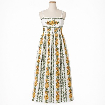 Rachel Zoe Women's Floral Farm Dress M Anthropologie Rio White Maxi White Linen