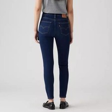 Women s Levi s 721 High Rise Skinny Jeans Dark Wash Blue Denim Pants Size 28W