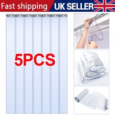 5 Strips PVC Strip Curtain 2m Freezer Room Plastic Door Curtain Kit 2MX18CM
