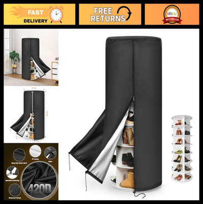 Waterproof Dust Cover for Rotating Shoe Rack Tower - Heavy Duty Storage Organize