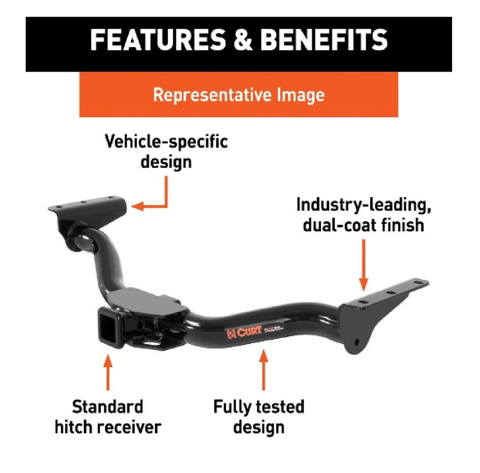 Curt Class 3 Trailer Hitch w/ 2" Receiver 13517 for Tracker Grand Vitara XL-7 - Imagem 2 de 4