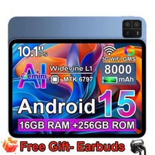 2026 Pad 10.1in Tablet 16GB RAM 256GB ROM Android15 Tablet 1920 1200 PC Netflix